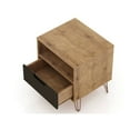thumbnail image 3 of Rockefeller 1.0 Mid-Century- Modern Nightstand with 1-Drawer in Nature and Textured Grey, 3 of 5