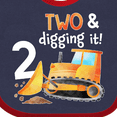 thumbnail image 4 of Inktastic Two and Digging It Bulldozer 2nd Birthday Boys or Girls Baby Bib, 4 of 4