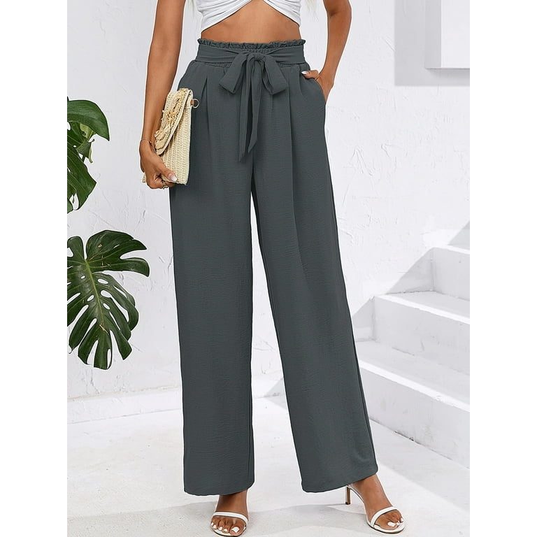 Chiclily Women Wide Leg Pants with Pockets High Waist Loose Chiclily Women Wide Leg Pants with Pockets High Waist Loose