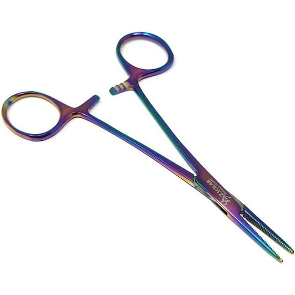 Stainless Steel Fishing Pliers Anglers Catch & Release Serrated Tool, Multicolor 5" Straight