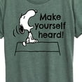 thumbnail image 3 of Peanuts - Make Yourself Heard - Women's Short Sleeve Graphic T-Shirt, 3 of 7