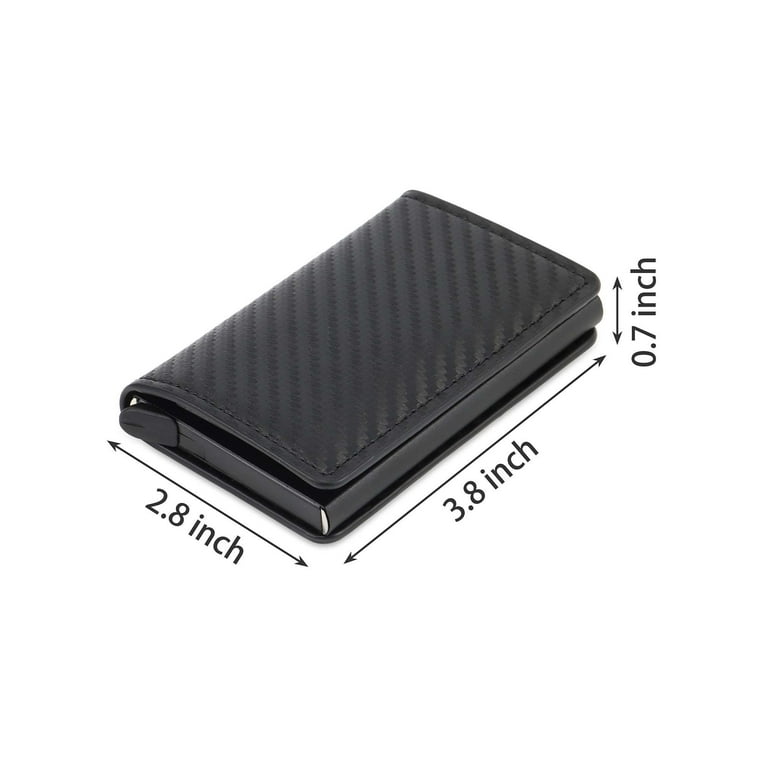 Card Blocr Slim RFID Blocking Credit Card Wallet Black PU Carbon, Black/Black