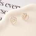 thumbnail image 4 of Pendientes de aro de perlas para mujer, pendientes de perlas, pendientes de círculo grande, joyería de moda, pendientes de corazón para mujer, pendientes de corazón, 4 of 5