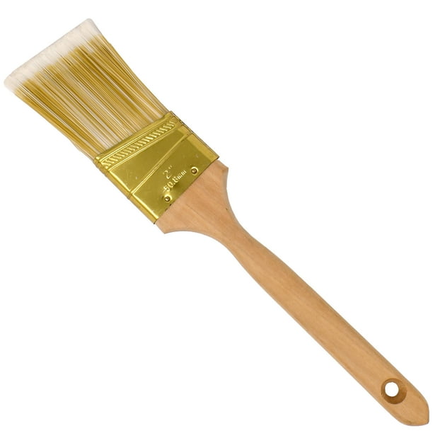 ALEKO Angle Sash Polyester Paint Brush with Wooden Handle - Gold-Plated