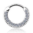 thumbnail image 1 of Septum Clicker Round Paved Gems 14Kt Gold 16g and 14g available, 1 of 5