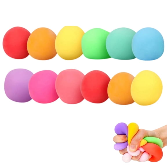 Colorful Squishies Stress Balls – 12Packs Soft Squeezable Fidget for Anxiety Relief, 1.56 inch Portable Stress for Adults (Random)