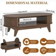 thumbnail image 3 of Coffee Table with 2 Hidden Compartment, Wooden Coffee Table with Open Shelf, Center Table for Living Room, Walnut Color, 3 of 8