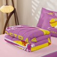 thumbnail image 5 of Manfei Softball Gamer Zipper Queen Comforter Set with Fitted Sheet and 2 Pillowcases,Ball Sport Zipper Bedding Set,Pink Reversible,4-Piece, 5 of 7