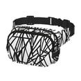 thumbnail image 3 of The Double-Layer Waist Bag Features A 6.3×9.1×2.8in Nylon Zipper And A Pull With A Zipper Compartment Black Geometric Lines_4, 3 of 8
