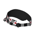 thumbnail image 2 of Balery Heart Black Buffalo Plaid Gingham Sport Wear Athletic Visor Sun Sports Visor Hat Visor Adjustable Cap for Women and Men (One Size), 2 of 8