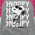 thumbnail image 3 of Peanuts - Snoopy Rock Name Repeat - Toddler And Youth Girls Raglan Graphic T-Shirt, 3 of 5