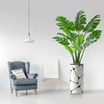 thumbnail image 2 of Artificial Tree in Geometric Pattern Planter, Fake Monstera Silk Tree for Indoor and Outdoor Home Decoration - 65" Overall Tall (Plant Pot Plus Tree), 2 of 5