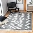 thumbnail image 2 of SAFAVIEH Moroccan Tassel Reanna Southwestern Shag Area Rug, Ivory/Black, 6'7" x 6'7" Square, 2 of 8