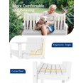 thumbnail image 6 of Stoog Outdoor Bench, 2-Person Park Garden Bench with Armrest, Loveseat Porch Chair with 800 lbs Capacity, HIPS All-Weather for Patio Porch Backyard, White, 6 of 8