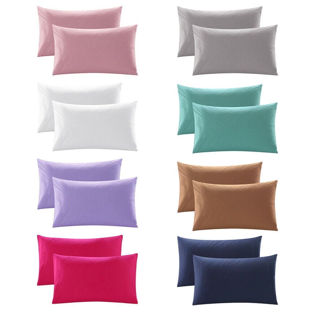 ANMINY Pillowcase Set of 2 Pillow Cases 300 Thread Count Soft Cotton Bed Pillow Covers Queen Size 20"x30" White