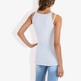thumbnail image 6 of Women's Sleeveless Textured Knit Tank Top- Large, Gray, 6 of 7