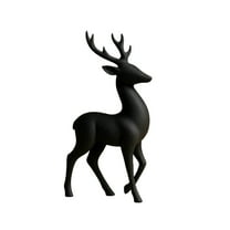 Metal Reindeer Christmas Decor, Reindeer Statues Imitation Metal Reindeer Sculpture, Black Finish European-Style Modern Decorative, 2026 New Reindeer Christmas Tabletop Ornaments (Style-B)