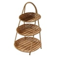 thumbnail image 1 of 3 Tier Multifunctional Weaving Basket Rack Cosmetic Rack Vegetable Storage Stand Oval, 1 of 8