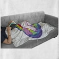 thumbnail image 6 of Cartoon Soft Flannel Fleece Throw Blanket, Baby Unicorn Runs on the Rainbow Mythological Fantasy Creature Image, Cozy Plush for Indoor and Outdoor Use, 60" x 80", Lilac White, by Ambesonne, 6 of 6
