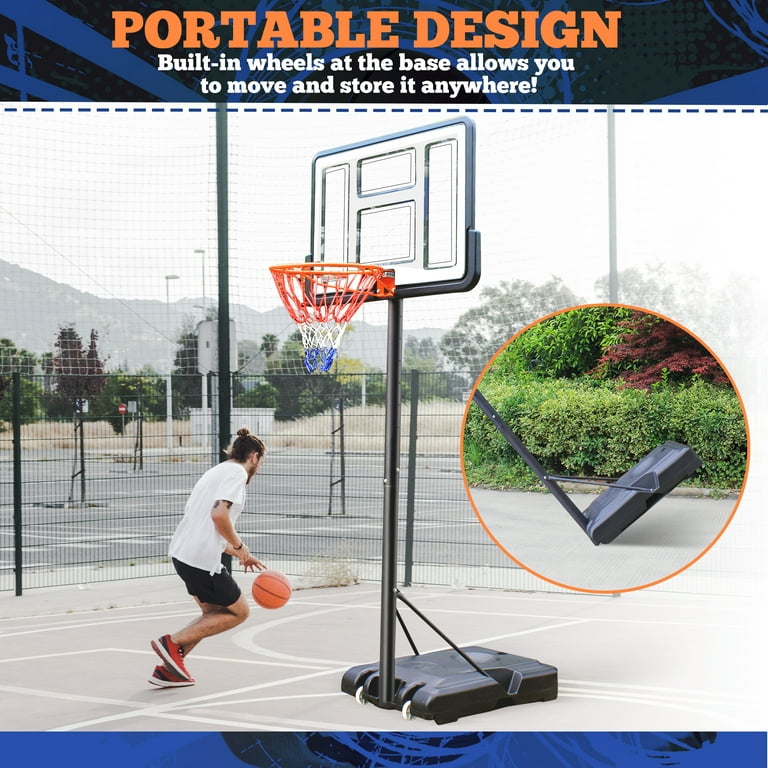 iFanze 44 Basketball Hoop, 4.4-10ft Height Adjustable Portable Basketball  Goal System with Shatterproof PVC Backboard and 18 Rim, Kids Adults  Basketball Court Indoor Outdoor 