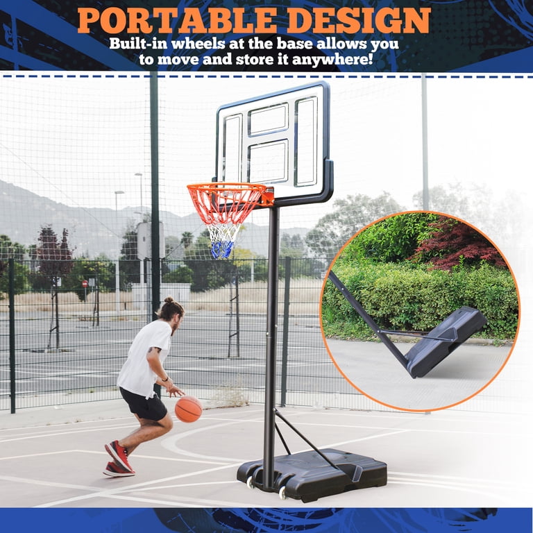 Portable Basketball Hoop Outdoor Adjustable Portable Basketball System ...