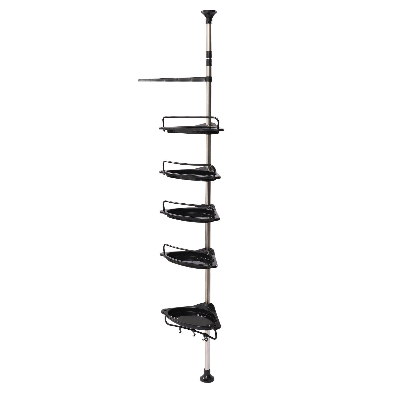 WSBArt 5.5-10ft Rustproof Shower Caddy Tension Pole,4 Tier Corner Shelf  Height Adjustable for Bathtub, Organizer Tension Rod