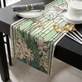 thumbnail image 3 of Butterfly Stained Glass Cotton Linen Table Runner 18 x 72 inch Summer Dragonfly Botanical Vintage Non-slip Rectangular Dining Table Decor for Wedding Party Holiday Dinner, 3 of 8