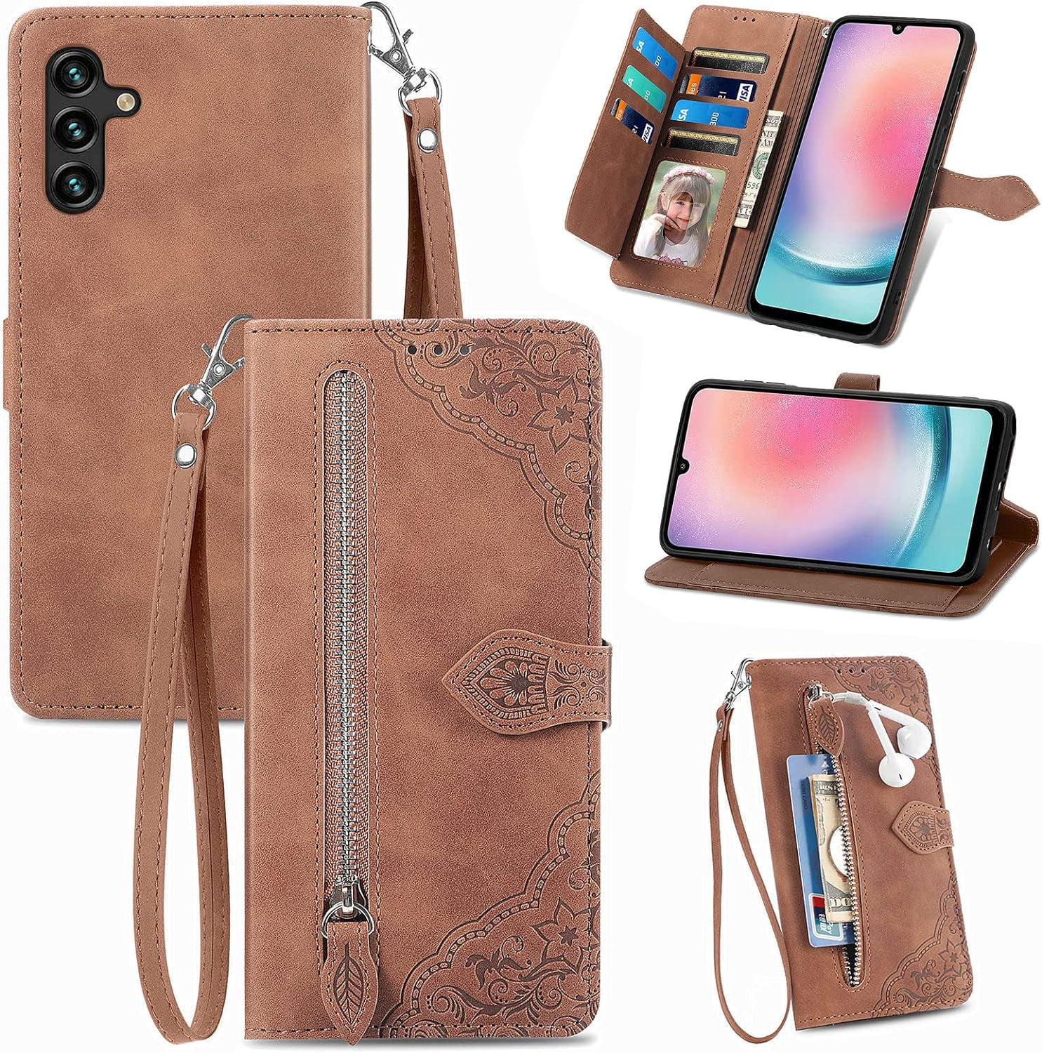 Wallet Case For Xiaomi Poco X5 Pro / Redmi Note 12 Pro 5G - With Crossbody Strap, 8 Card Slots & Stand 5 thumbnail image