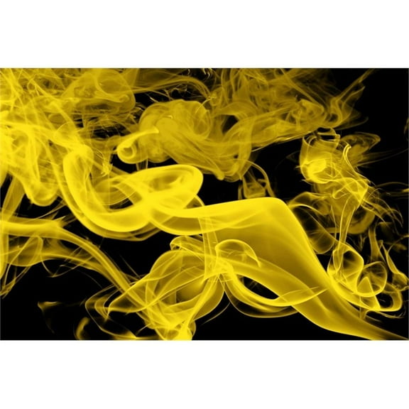 Giant Art 72x48 Yellow Smoke Fine Art Giant Canvas Print in Yellow