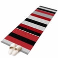 thumbnail image 2 of Red Black Washable Runner Rugs 2'x6', Grey Striped Abstract Minimalist Vertical Stripes Low Pile Throw Entryway Rug Non-Slip Sturdy Edge Binding Carpet for Indoor Bedside Entrance Bedside, 2 of 9