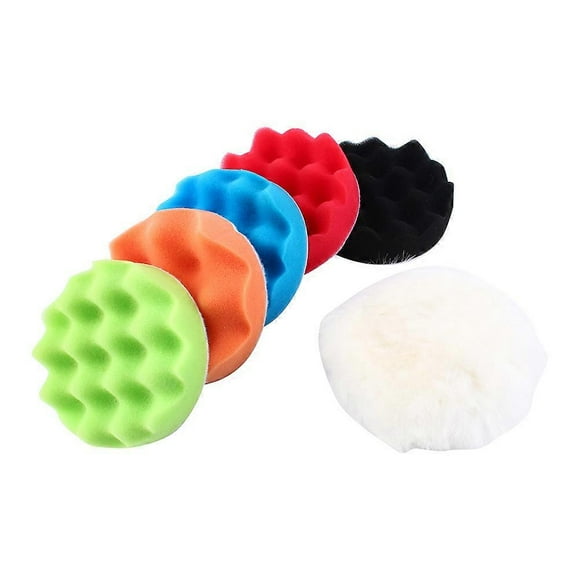 Kit de 7 tampons de polissage en éponge de 5 pouces pour polisseuse de voiture, kit d'adaptateur de perceuse M14