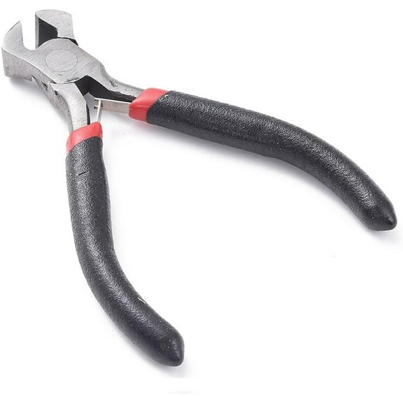 4.13 Inches-End Cutting Pliers End Nipper Pliers for Jewelry Making Carbon Steel Polishing Precision Cutter for Beading Wire and Crafting Red and black