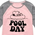 thumbnail image 3 of Peanuts - Snoopy Pool Day - Toddler And Youth Girls Raglan Graphic T-Shirt, 3 of 5