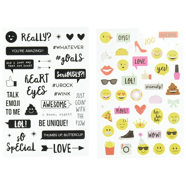 Stories 8023 Emoji Love Clear Stickers, Add dimension, design and