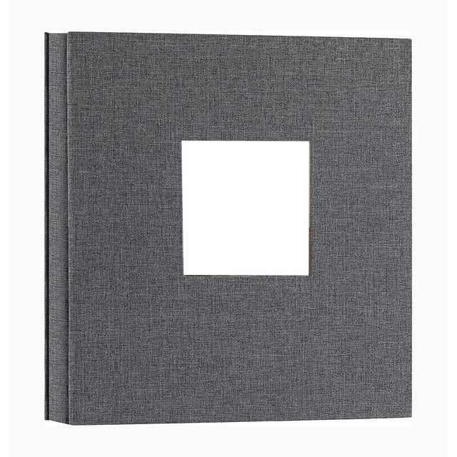 Álbum de fotos de tapa dura de lino, con capacidad para 600 fotos, ideal para guardar los recuerdos de la familia, bodas, aniversarios y vacaciones. (Gris)