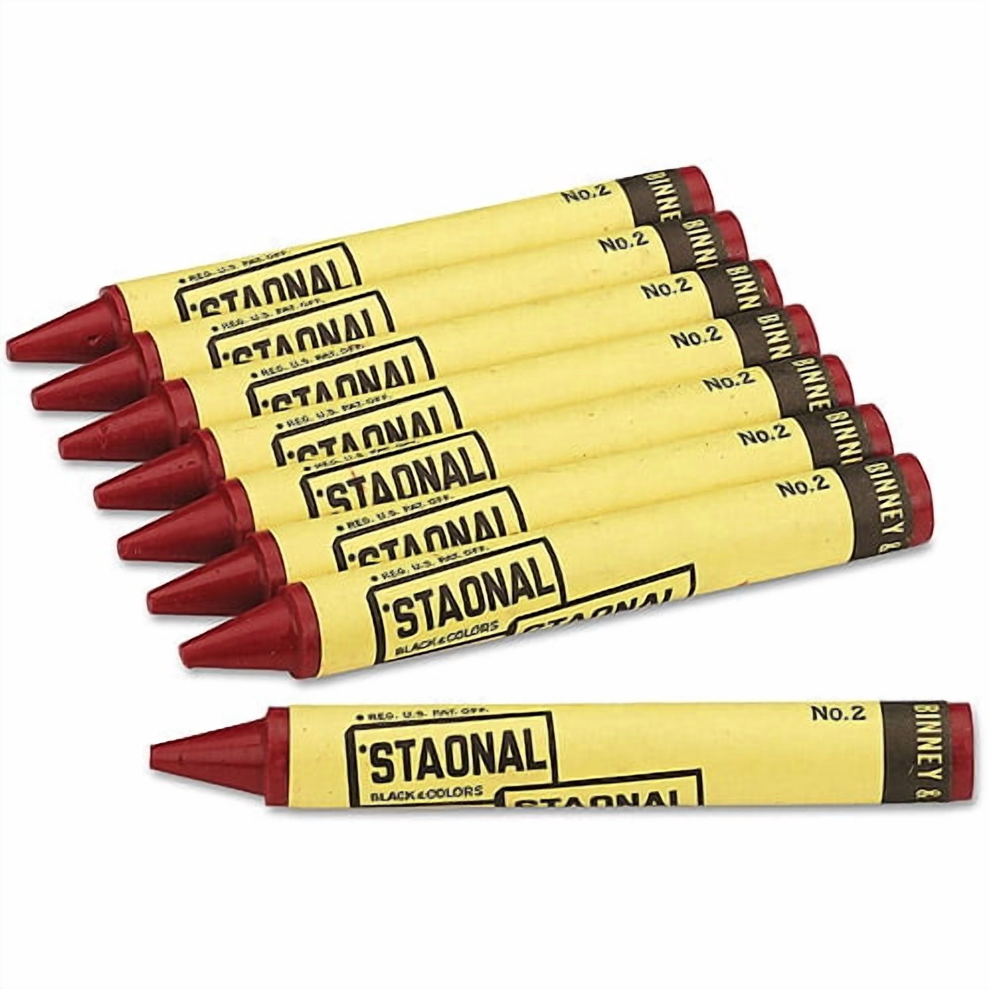 Crayola Staonal General Marking Crayon, Red, Pack Of 8