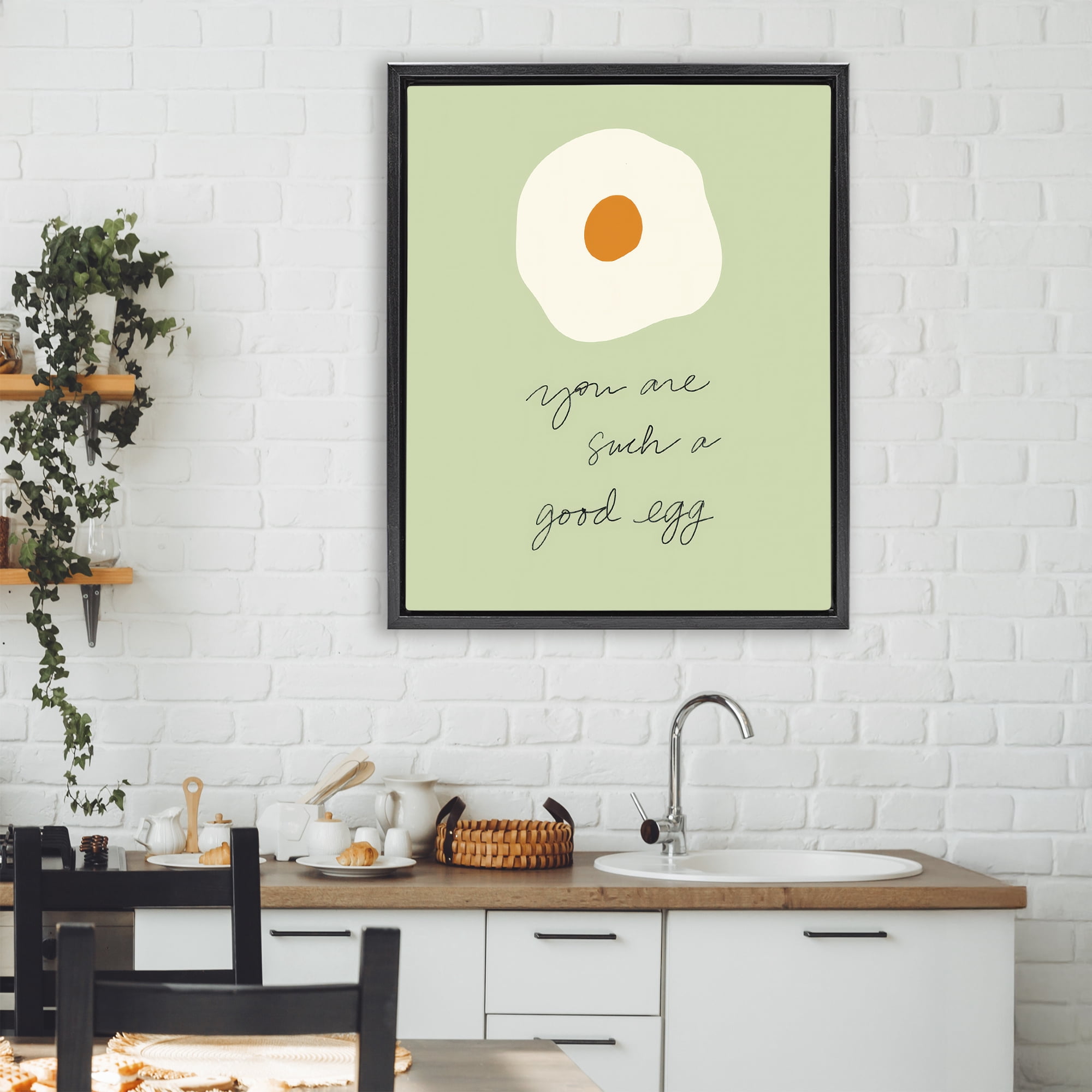 Stupell Industries You Are A Good Egg Black Framed Floater Canvas Wall Art, design by SD Graphics Studio