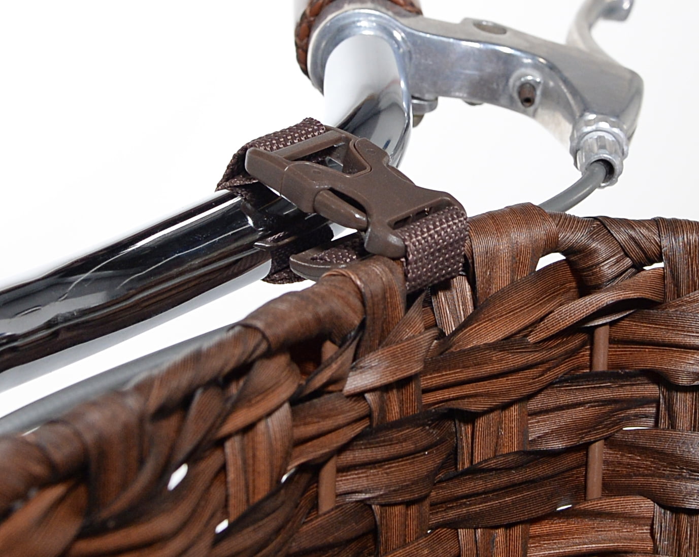 Bike Shop Woven Bike Basket with Straps, Brown