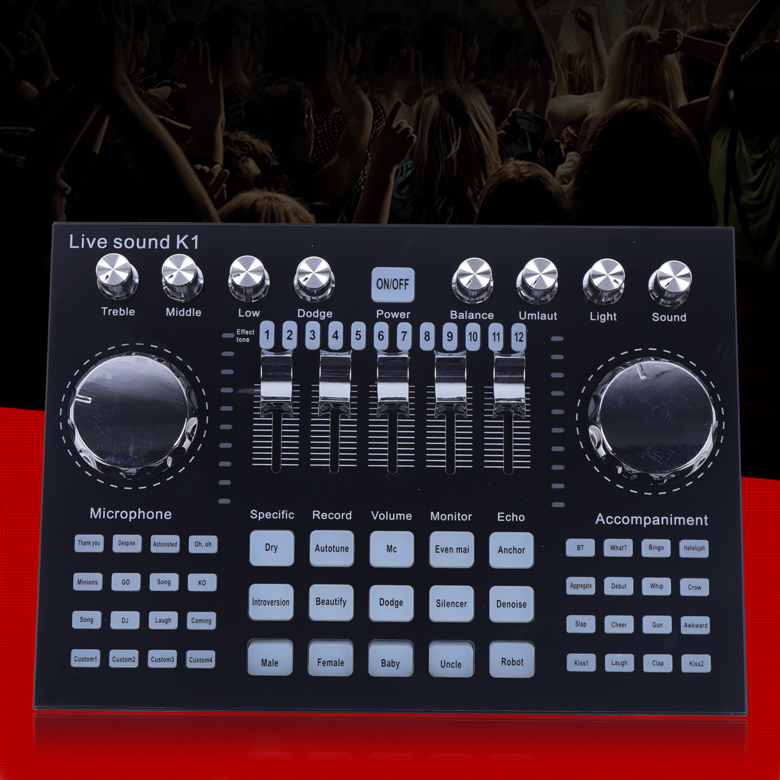Bluetooth Audio Mixer with DSP Digital CPU, Mobile & PC Live Broadcast Interface, Enhances Sound Quality for Network Live Video