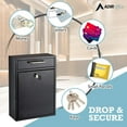 thumbnail image 3 of AdirOffice Wall Mount Mailbox - Mailbox with Lock and Keys- Durable Wall Mounted Locking Mailbox and Cash Drop Box for House, Apartments and Bussiness After Hours Deposits, 3 of 4