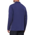 thumbnail image 3 of INSPIRE CHIC Men's Casual Long Sleeves Contrast Striped Golf Polo T-Shirts S Navy Blue, 3 of 6