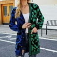 thumbnail image 3 of SWSMCLT Women's V Neck Long Cardigan Sweater Spring Warm Knitwear Long Sleeve Sweater Long Button Soft Fall Fashion Holiday Green Large, 3 of 5