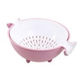 thumbnail image 4 of CIMAXIC Pink Plastic 2-in- Strainer and Set for Fruits Vegetables, 4 of 8