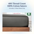 thumbnail image 3 of King Size Fitted Sheet Cotton Thread Count Sateen Deep Pockets Durable Fitted Sheet Only (King ), 3 of 8
