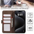 thumbnail image 6 of Ancove for iPhone 13 Wallet Case with Card Holder Kickstand,RFID Blocking PU Leather Shockproof Splicing Color Flip Case Cover for iPhone 13,Brown+Blue, 6 of 7