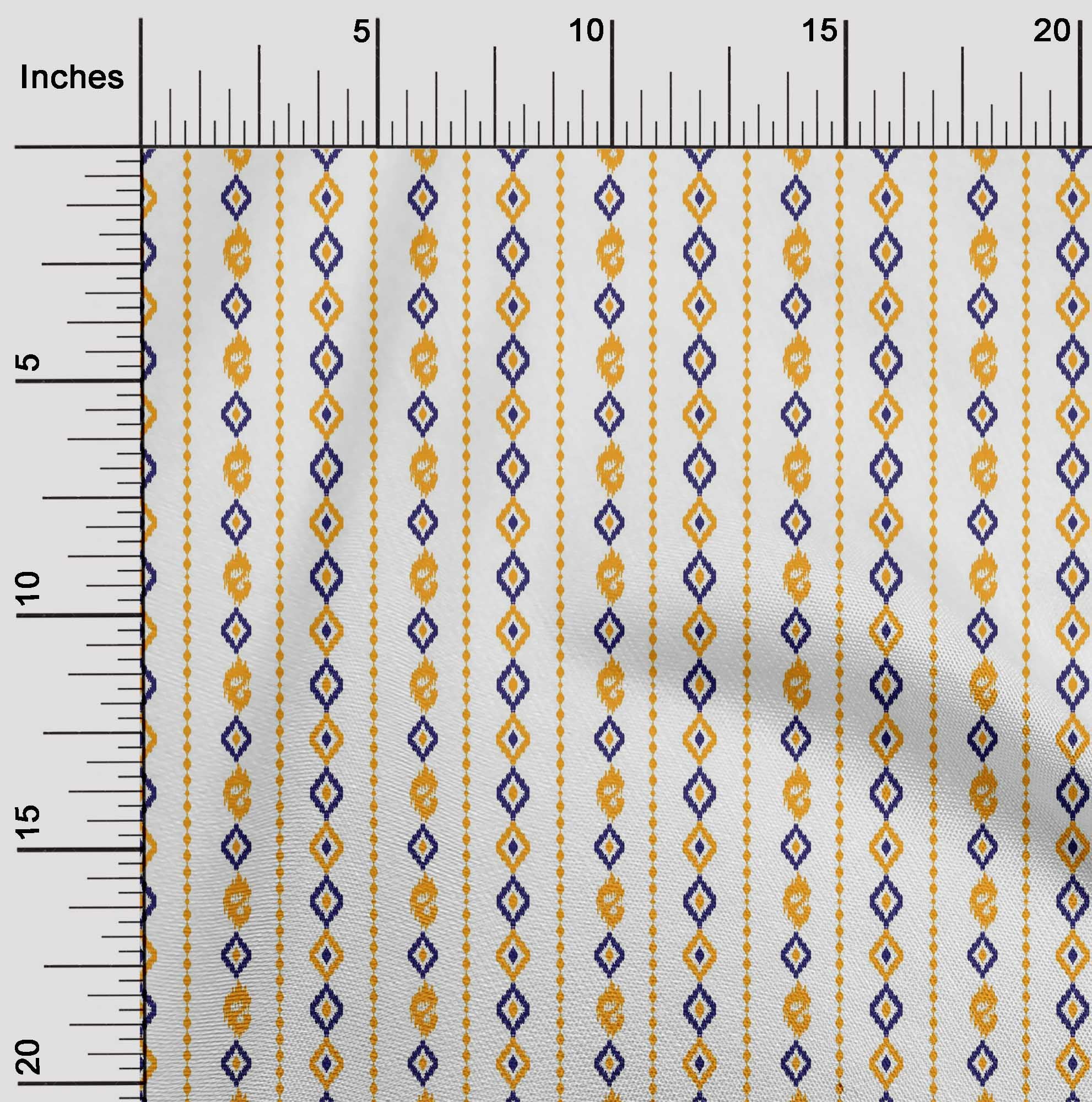 oneOone Tissu Polyester Lycra Rayé & Géométrique Ikat Tissu au Mètre 56 Pouces de Large
