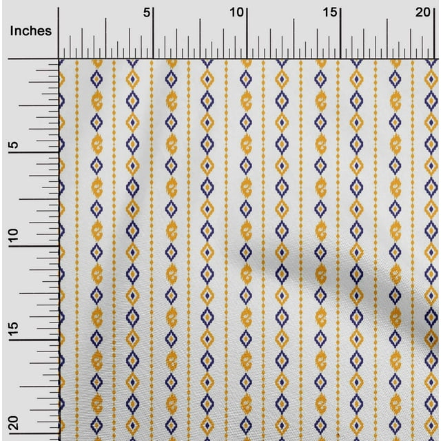 oneOone Cotton Poplin Fabric Stripe & Geometric Ikat Decor Fabric Printed BTY 42 Inch Wide