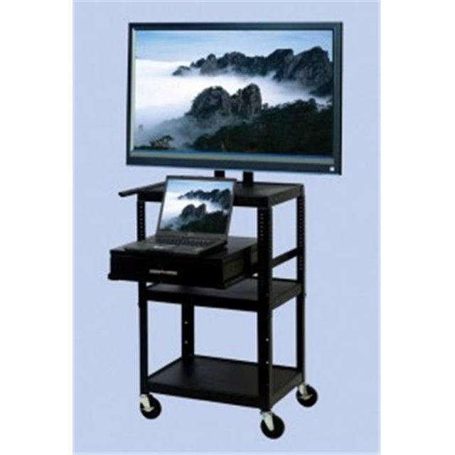 VTI Manufacturing FPC4226E Adjustable cart for up to 32 in. flat panel TV w pull out shelf