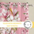 thumbnail image 6 of Pink Orchid Flowers Kitchen Curtains Window Panels, Vintage Floral Leaves Plants Spring Insulated Window Treatment Curtain, Grommet Curtains for Bedroom/Living Room/Bathroom, 2 Piece 52"Wx72"L, 6 of 8
