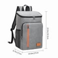 thumbnail image 7 of Backpack Cooler, Lunch Cooler Bag, Cooler Lunch Bag, Water Bottle Holder for Backpack, 11X7X16 Inch Khaki Oxford Cloth Thermal Bag, Dual Smooth Zippered Compartments with Mesh, 7 of 7